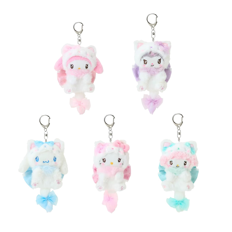 Car Accessories Girl - ตุ๊กตาเฮลโล คิตตี้ ครีมแคท โบว์นอต คอสตูม บิ๊กเทล