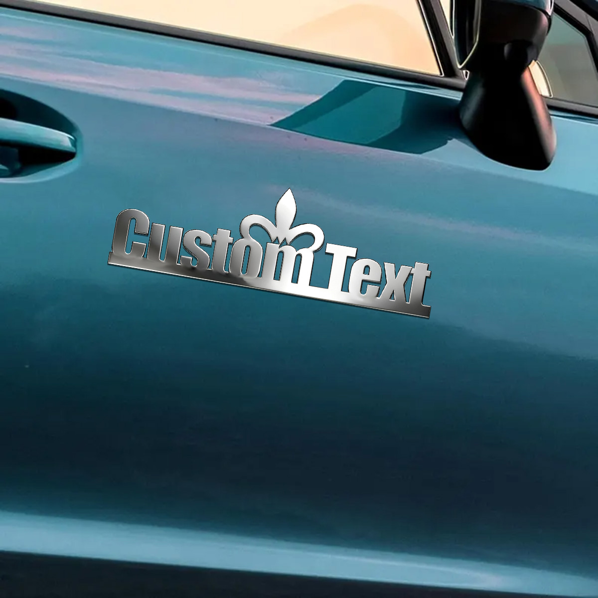Car Accessories Inside - สติ๊กเกอร์ตกแต่งรถยนต์ลายมงกุฎโลหะสุดคลาสสิก ป้ายโลโก้สั่งทำพิเศษ อุปกรณ์ตกแต่งรถมอเตอร์ไซค์กันน้ำ