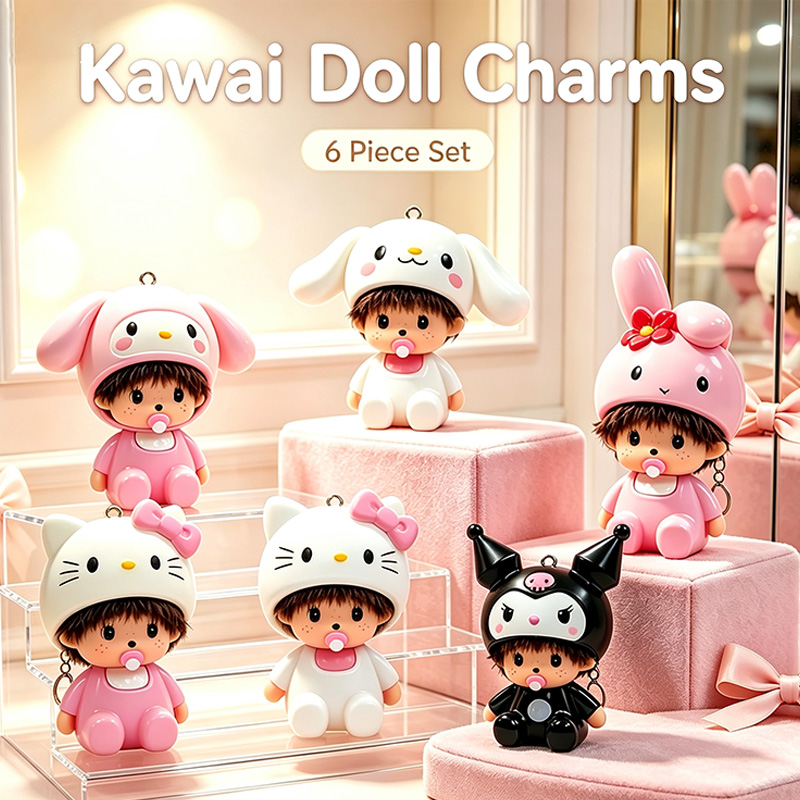 ชุด 6 ชิ้น พวงกุญแจตุ๊กตาเฮลโล - Car Accessories Girl บทวิจารณ์และราคา